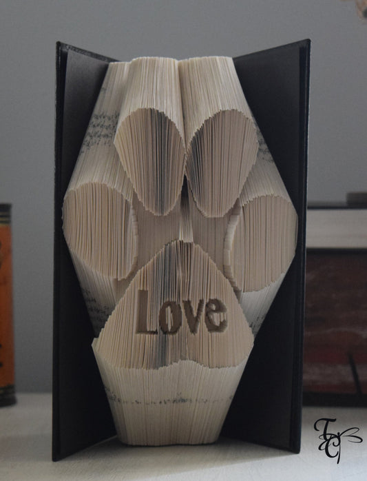 Paw Print w/Love Folded Book