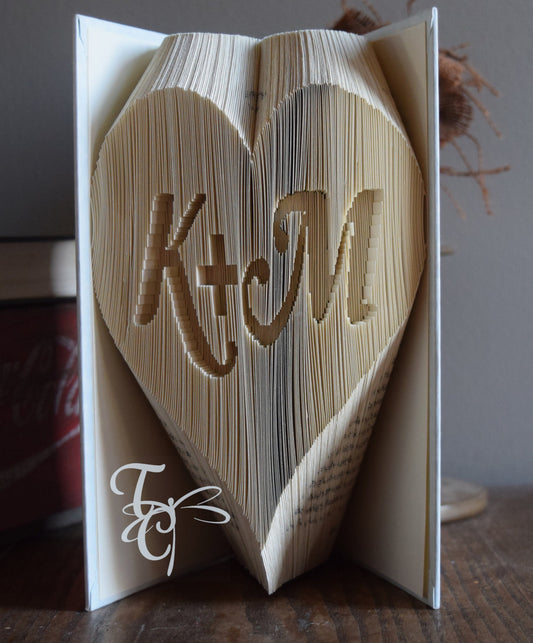 Heart /Initials Folded Book